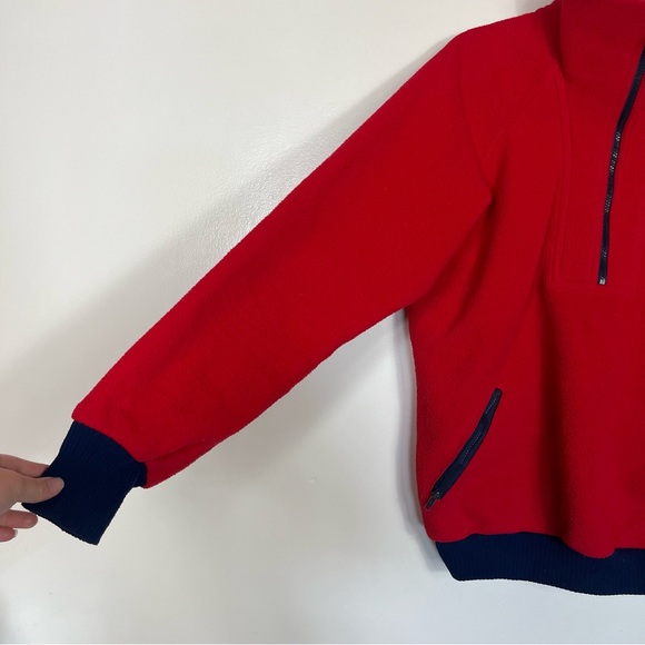 Vintage Patagonia Quarter Zip XL Pullover Fleece 80s Gorpcore Funnel Neck Red - Picture 4 of 10